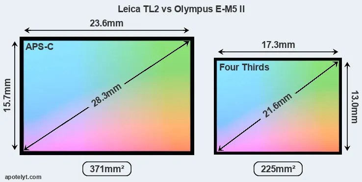 Leica TL2 and Olympus E-M5 II sensor measures