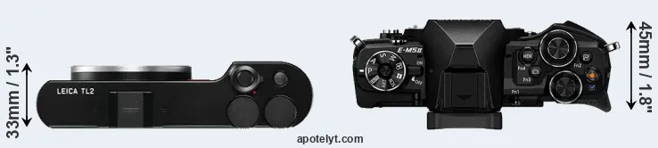 Compare TL2 versus E-M5 II top
