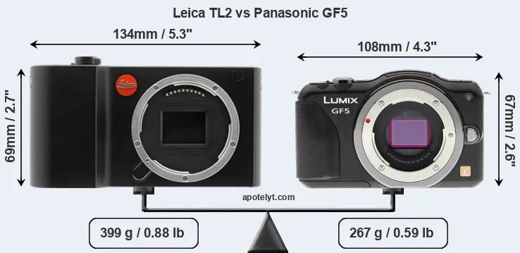 Size Leica TL2 vs Panasonic GF5