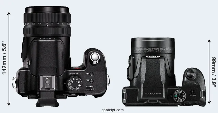 Compare V-LUX 1 versus B600 top