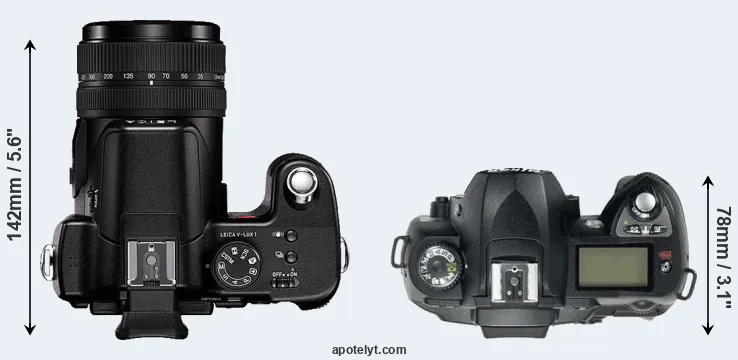 Compare V-LUX 1 versus D70 top