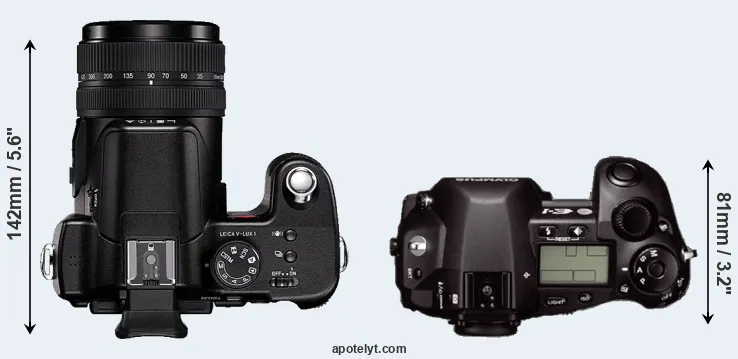 Compare V-LUX 1 versus E-1 top