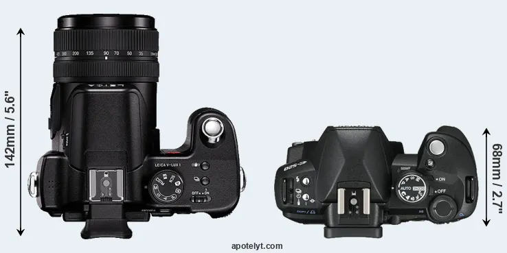 Compare V-LUX 1 versus E-520 top