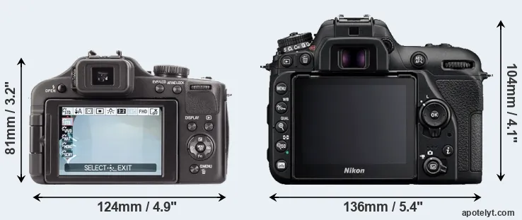 Comparison V-LUX 3 or D7500 rear