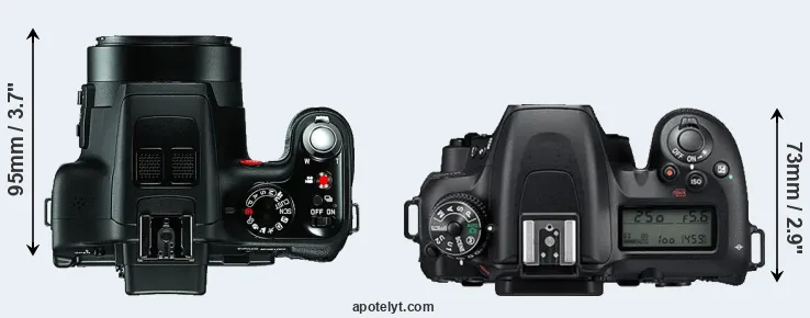 Compare V-LUX 3 versus D7500 top