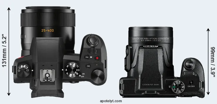 Compare V-LUX 5 versus B600 top