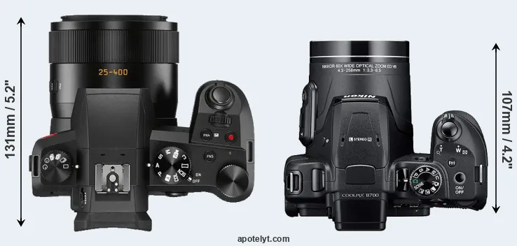 Compare V-LUX 5 versus B700 top