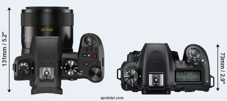 Compare V-LUX 5 versus D7500 top