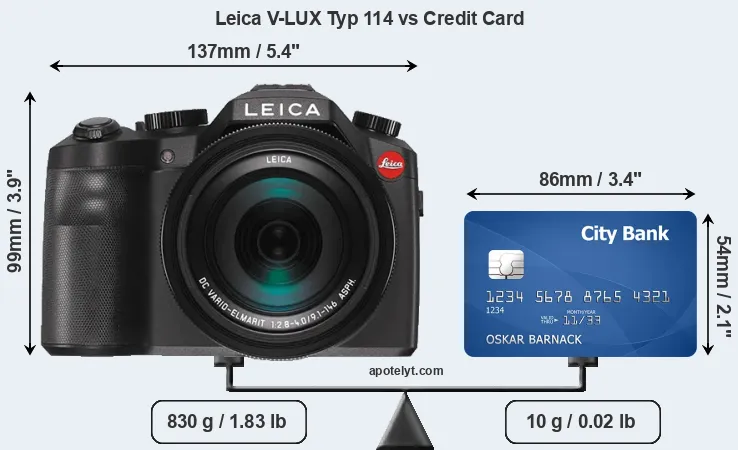 Leica V-LUX Typ 114 vs credit card front
