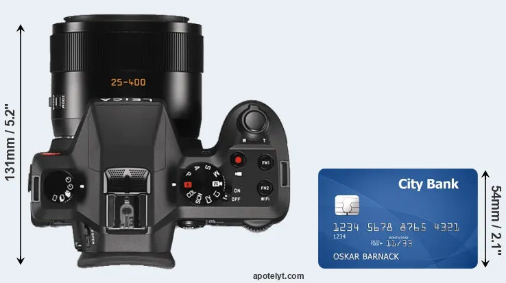 V-LUX Typ 114 versus credit card top view