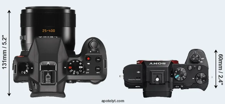 Compare V-LUX Typ 114 versus A7 II top