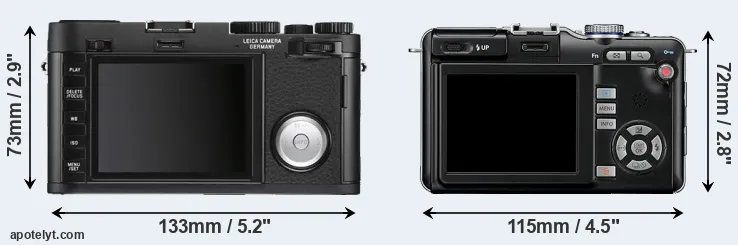 Comparison X Vario or E-PL1 rear