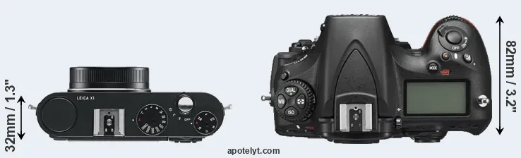 Compare X1 versus D810 top