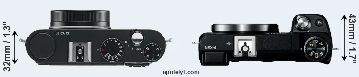 Compare X1 versus NEX-6 top