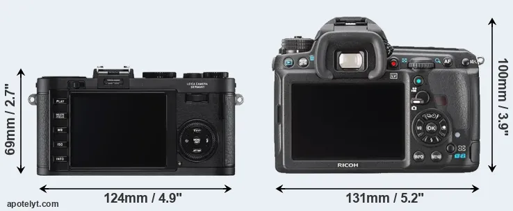 Comparison X2 or K-3 rear