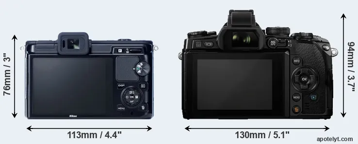Comparison V1 or E-M1 rear