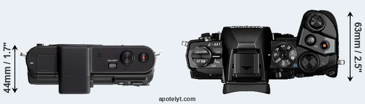 Compare V1 versus E-M1 top