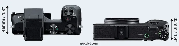 Compare V2 versus GR top