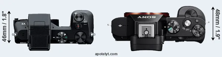 Compare V2 versus A7 top