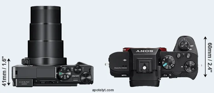 Compare A1000 versus A7 II top