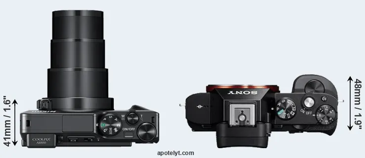 Compare A1000 versus A7R top