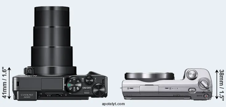 Compare A1000 versus NEX-5 top