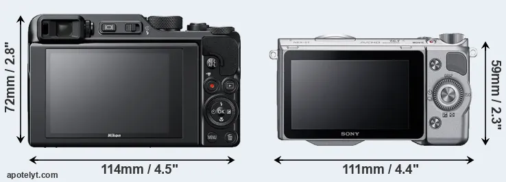 Comparison A1000 or NEX-5T rear