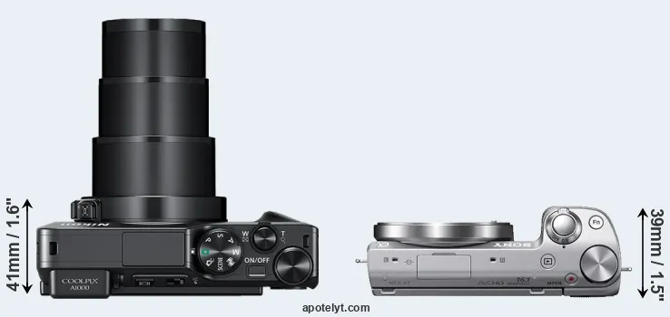 Compare A1000 versus NEX-5T top