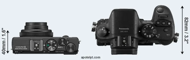 Compare Coolpix A versus GH3 top