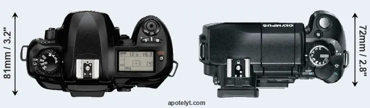 Compare D100 versus E-330 top