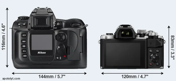 Comparison D100 or E-M10 II rear