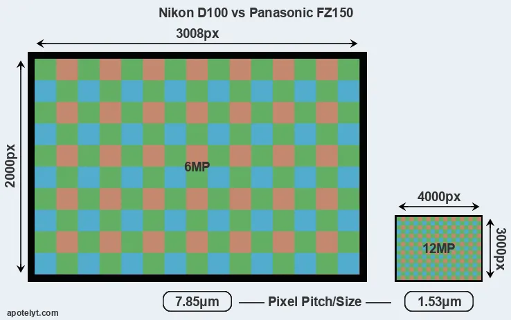 D100 versus FZ150 MP