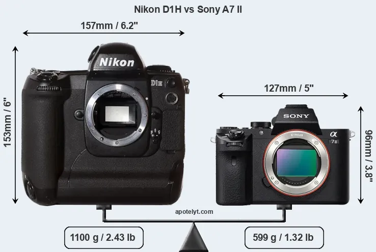 Size Nikon D1H vs Sony A7 II