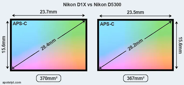 Nikon D1X and Nikon D5300 sensor measures