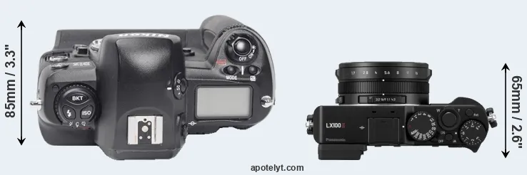 Compare D1X versus LX100 II top