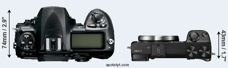Compare D200 versus NEX-7 top