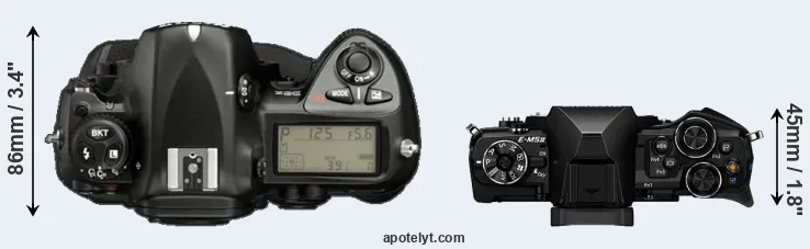 Compare D2X versus E-M5 II top