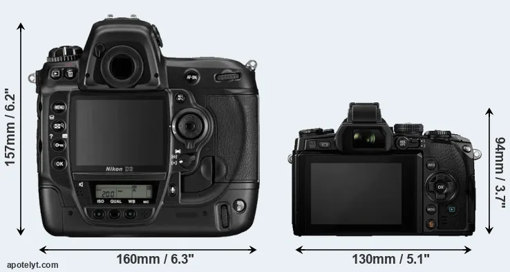 Comparison D3 or E-M1 rear