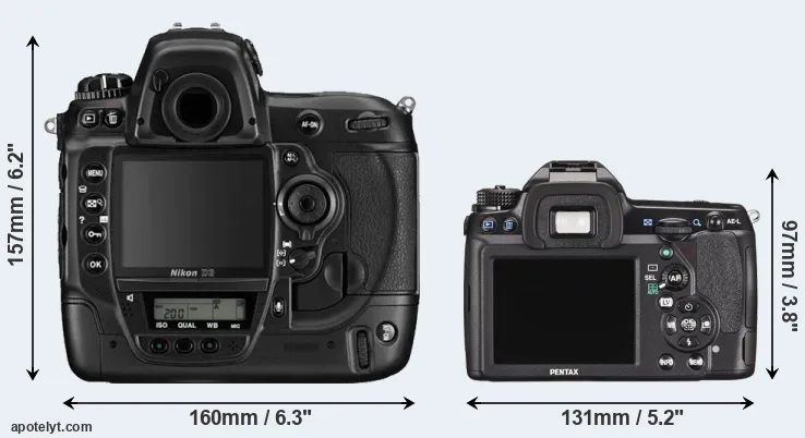 Comparison D3 or K-5 II rear