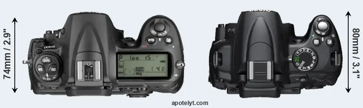 Compare D300 versus D5000 top