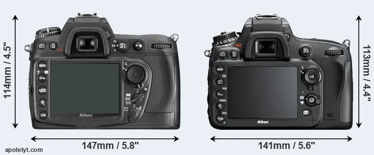 Comparison D300 or D610 rear