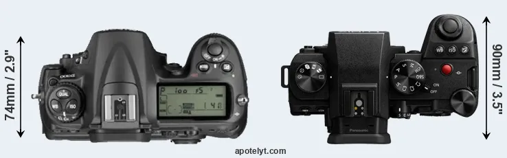 Compare D300 versus G9 II top