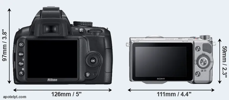 Comparison D3000 or NEX-5T rear