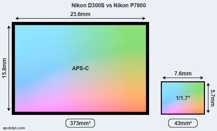 Nikon D300S and Nikon P7800 sensor measures