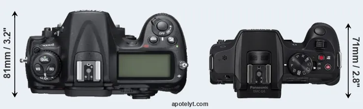 Compare D300S versus G6 top