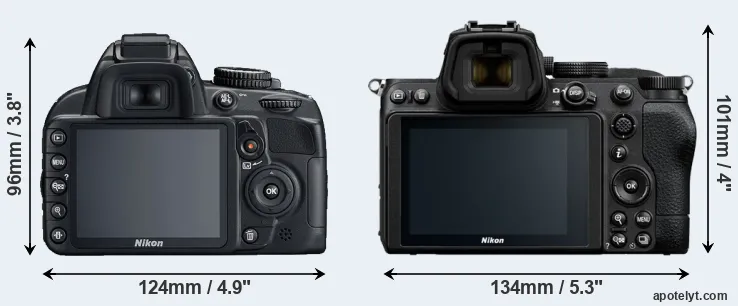 Comparison D3100 or Z5 rear