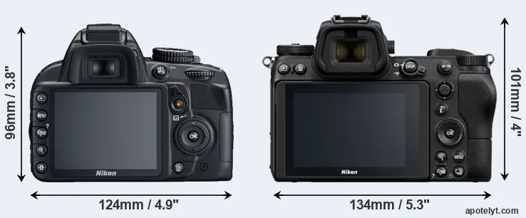 Comparison D3100 or Z6 rear