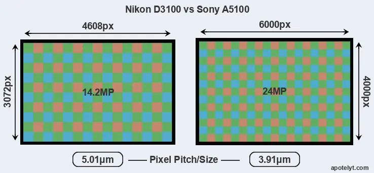 D3100 versus A5100 MP