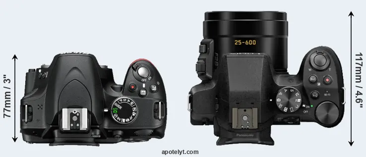 Compare D3200 versus FZ300 top