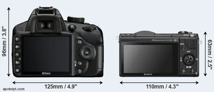 Comparison D3200 or A5100 rear